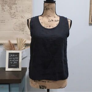 Black Linen Top | Flax